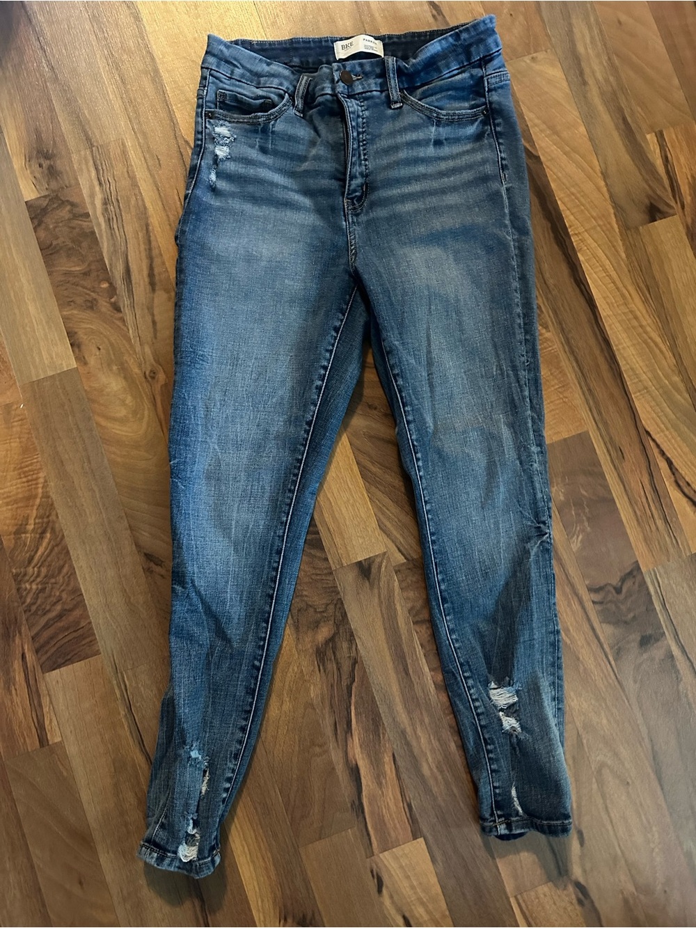 BKE Dark Blue Distressed Women's Skinny Jeans